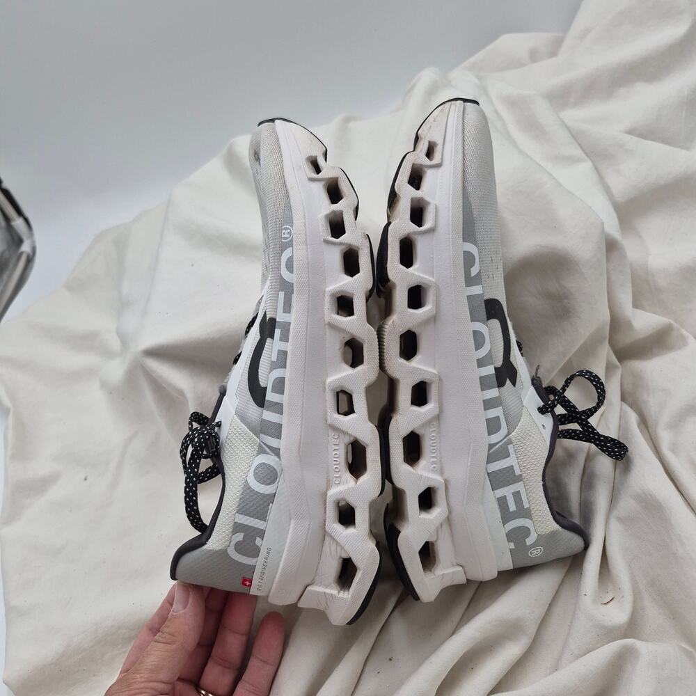 On Cloudmonster running shoes All White Women's Sneakers size 7.5 - Picture 4 of 8